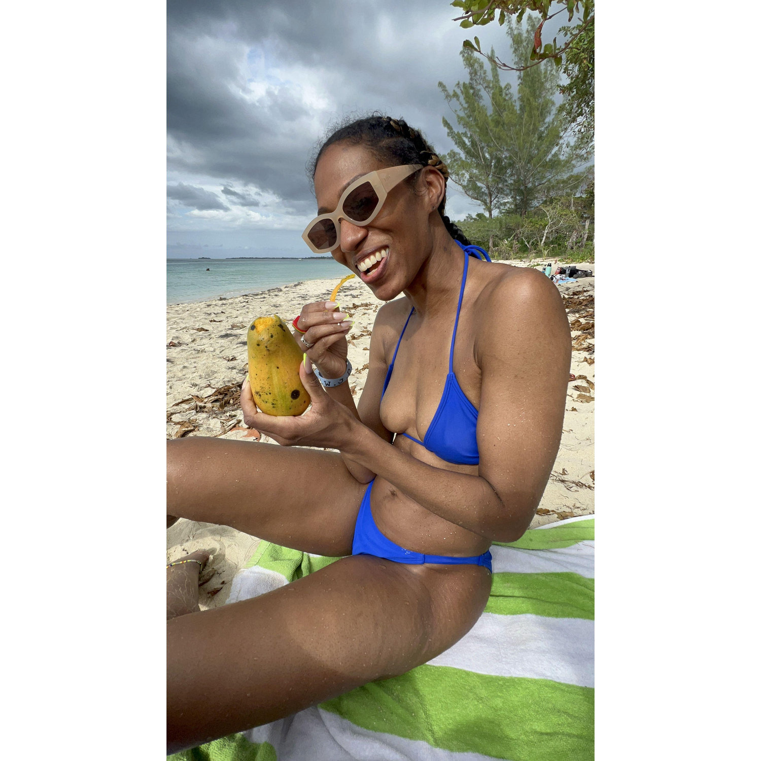 The Empress and her mango.