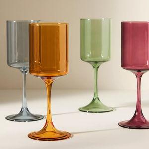 Morgan Wine Glasses, Set of 4 (Earth tones)