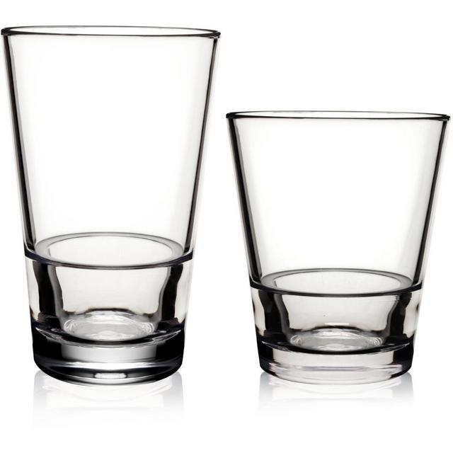BarLuxe Staxx Tritan 12 Piece Rocks and Tall Glass Collection