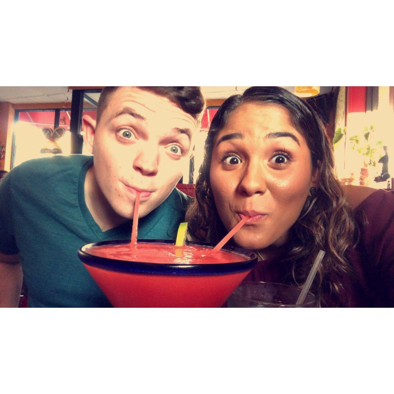 Enjoying our margarita!