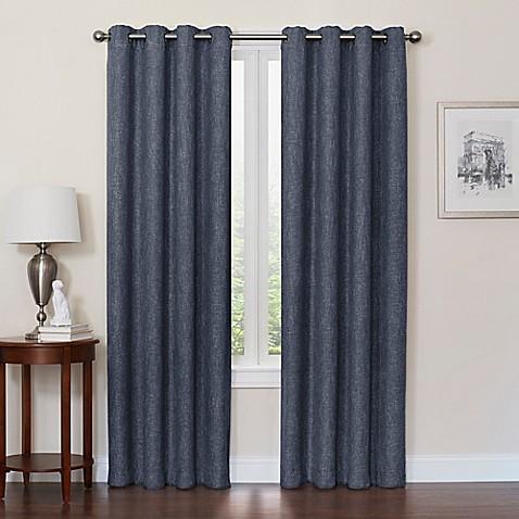 Quinn 84-Inch Grommet Top 100% Blackout Window Curtain Panel in Navy