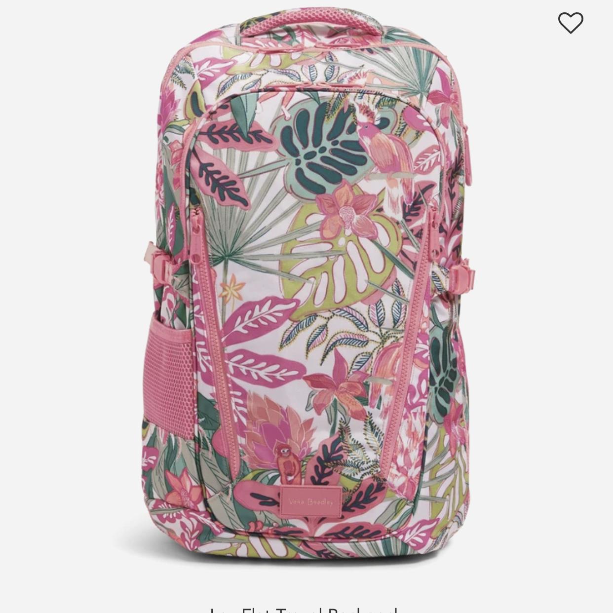 Lay Flat Travel Backpack rain forest canopy coral