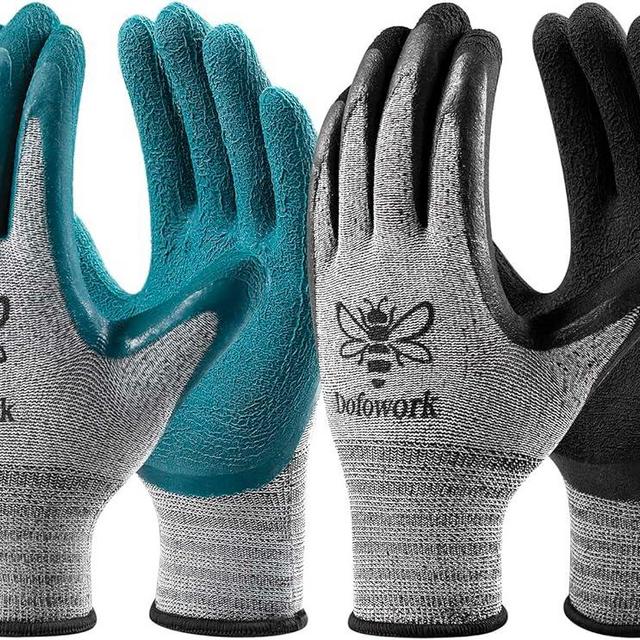 DOFOWORK Gardening Gloves - 6 Pair Gardening Gloves for Women/Men, Breathable Natural Latex Garden Gloves with Grip