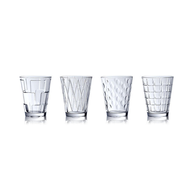 Villeroy & Boch Dressed Up Assorted Clear Tumblers, Set of 4