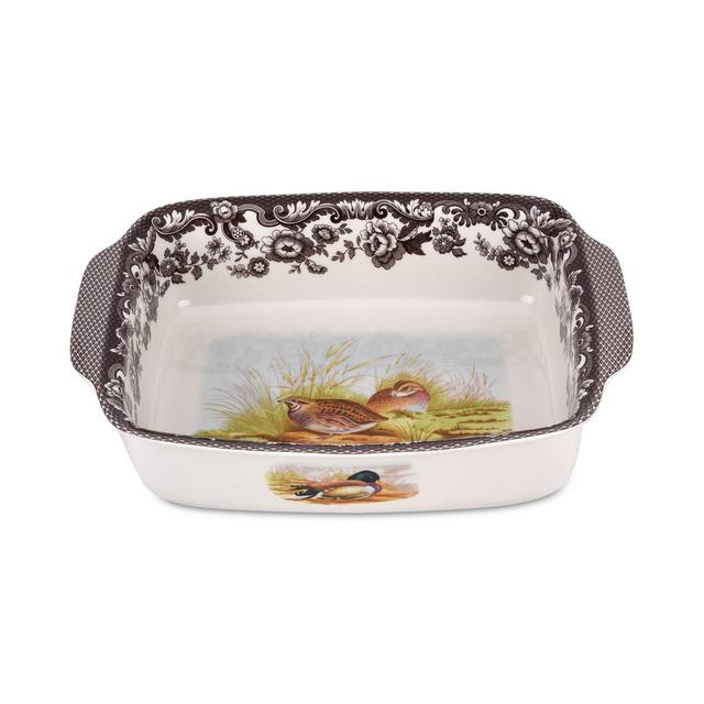 Spode Woodland Bird Rectangular Handled Dish