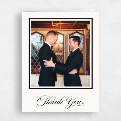 Beige Wedding Thank You - Marquis Photo