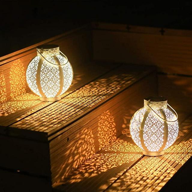 Outdoor Solar Lanterns 2 Pack Solar Lanterns Outdoor Waterproof Garden Decor for Outside Solar Lanterns Outdoor