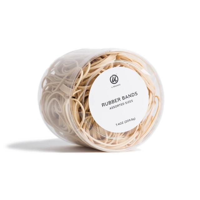 7.4oz Rubber Bands Assorted Sizes - U-Brands