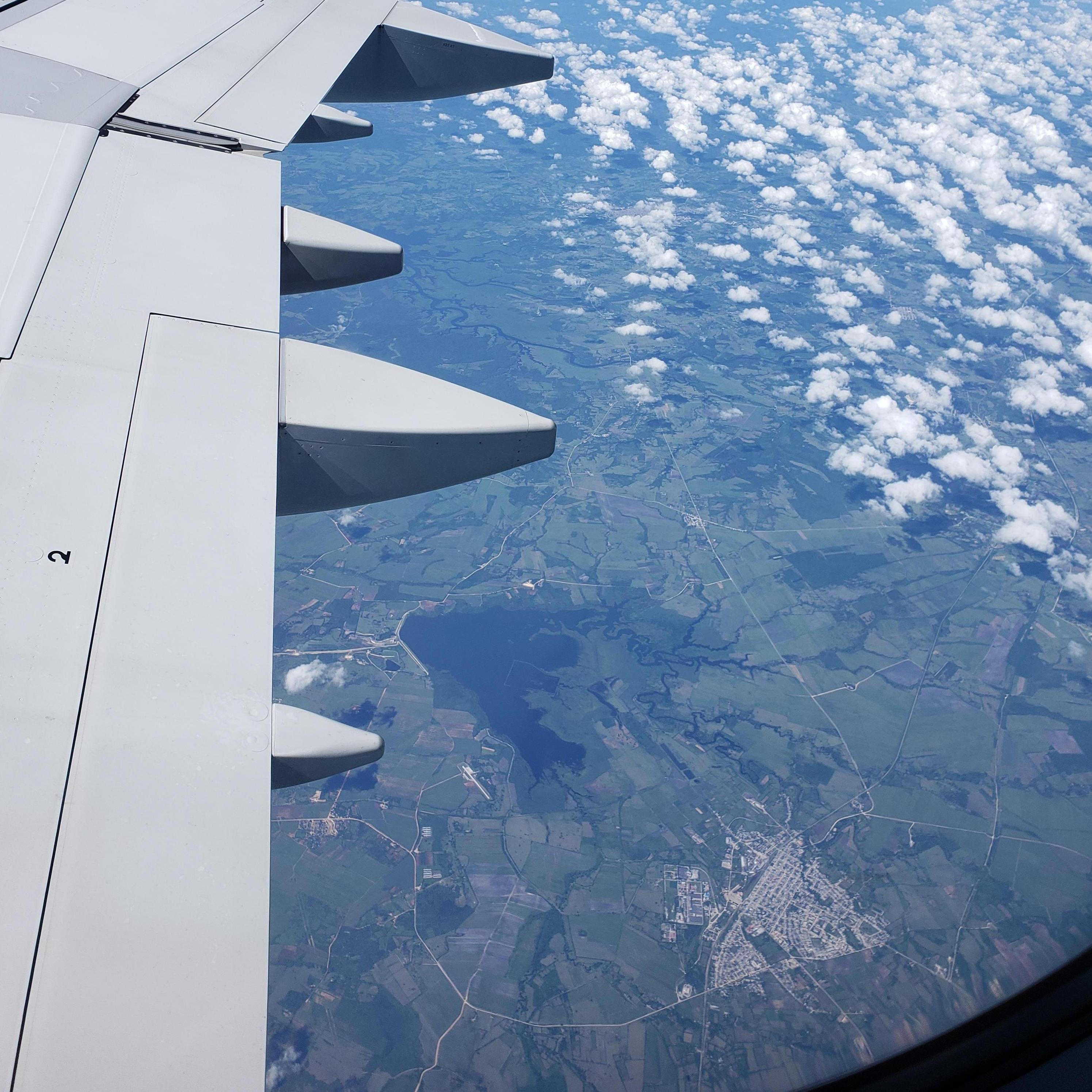 Flying over Cuba.