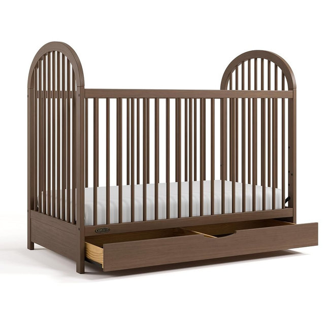 Graco Olivia 3-in-1 Convertible Crib with Drawer – Converts from Baby Crib to Toddler Bed and Daybed, GREENGUARD Gold Certified, Baby Safety Alliance Verified, Easy Assembly (Hazelnut)