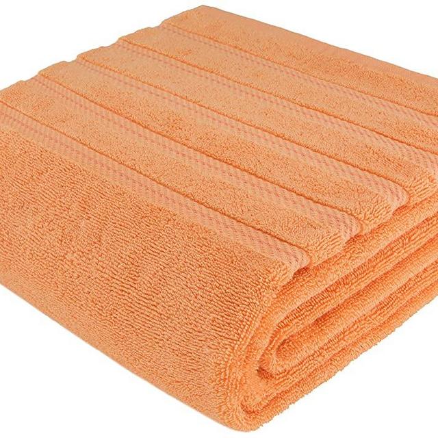 American Soft Linen 100% Genuine Turkish Cotton, Large Jumbo Bath Towel 35x70 Premium & Luxury Towels for Bathroom, Maximum Softness & Absorbent Bath Sheet Malibu Peach