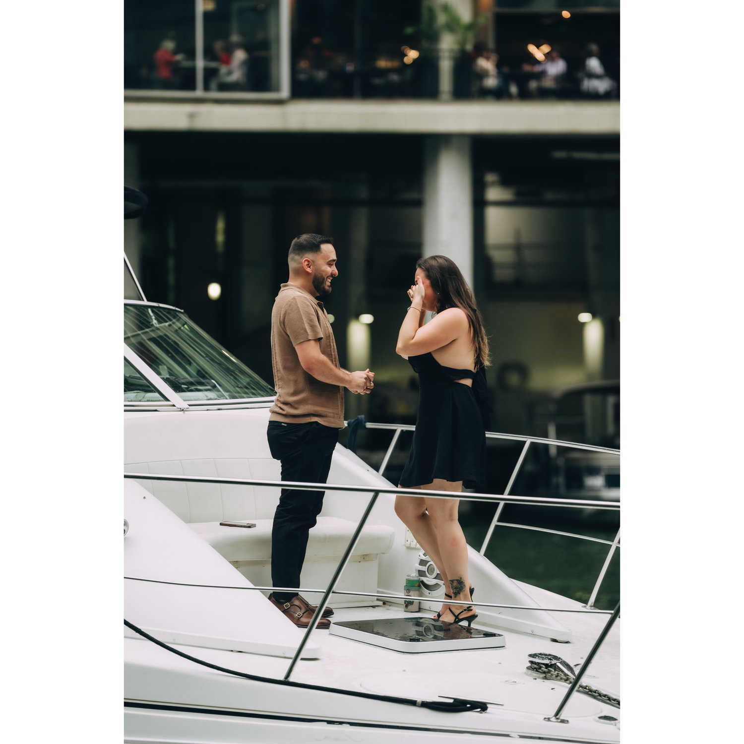 Immediately after he popped the question! I was so emotional.