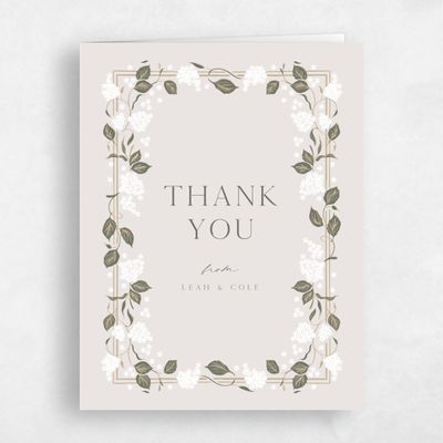 Light Greige, Beige Wedding Thank You - Colette Portrait