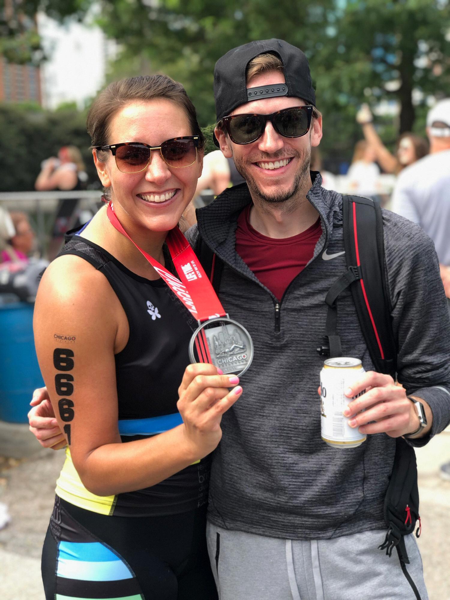Jess has competed in many triathlon's always looking forward to receiving a metal at the end. Joe is her biggest fan, cheering her on at every race!