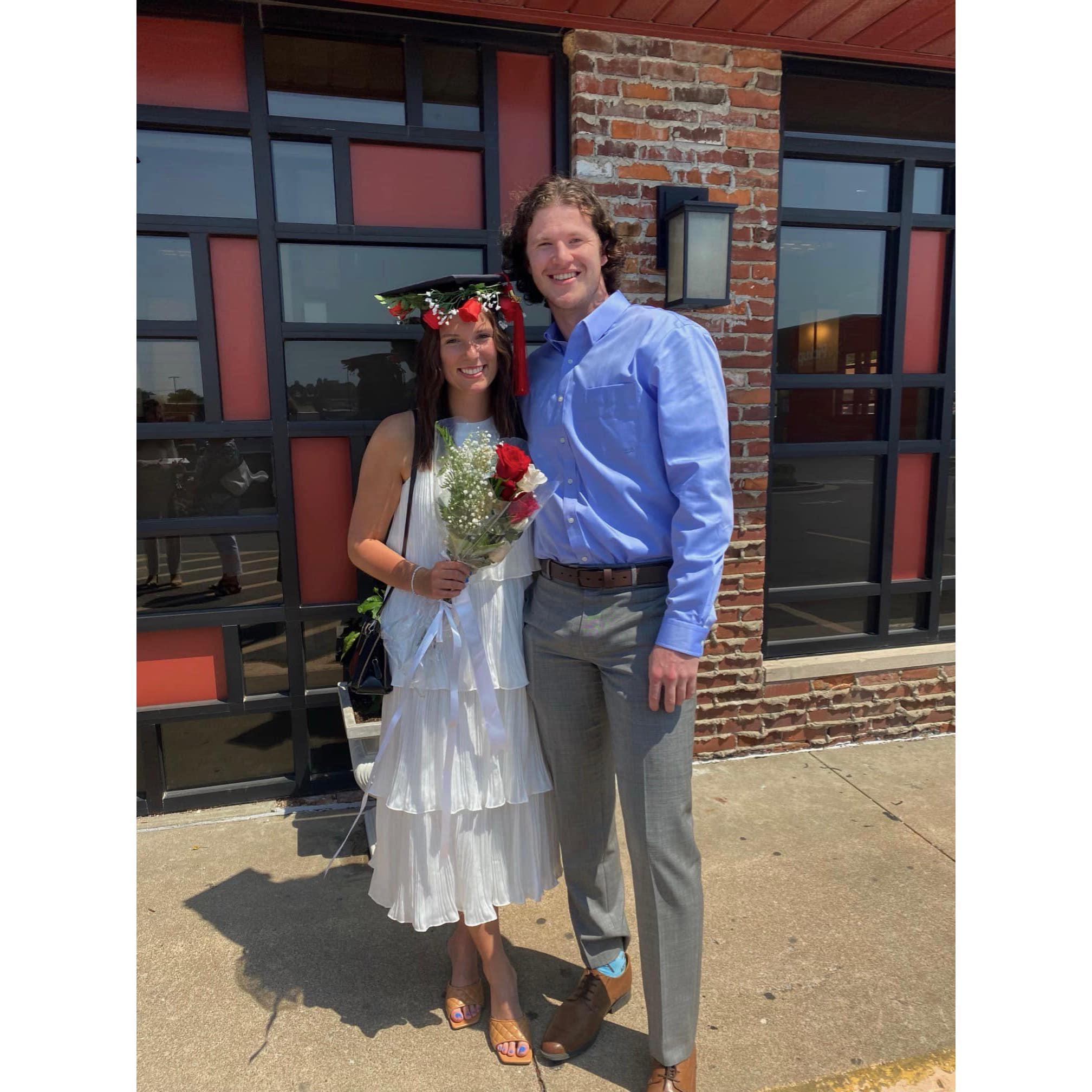 Our first "Official" photo together taken after we both graduated college. I graduated with my bachelors and he graduated with his masters at Southeast Missouri State University