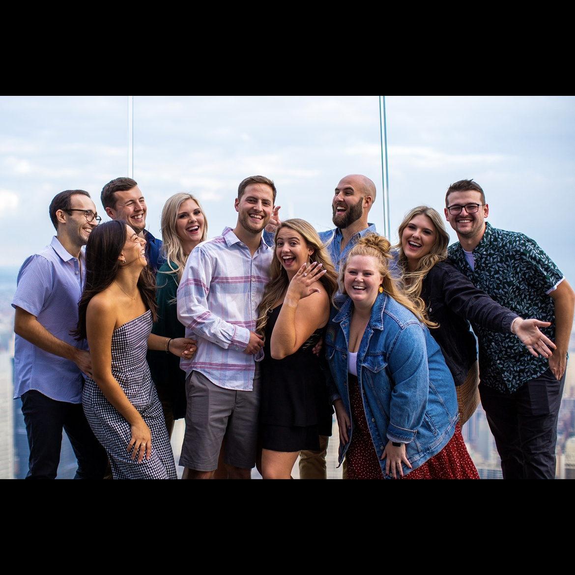 The special crew who all played a part in the BIG surprise! Pictured from left to right: Mike Rachel Garret Vanessa Corbin Sarah Tanner Emma Trisha Braydon 