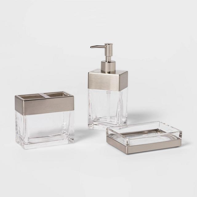 Rectangle Glass with Metal Bath Coordinate Set Clear - Project 62™