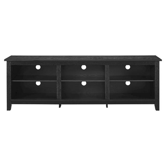 70" Wood Media TV Stand Storage Console - Black - Saracina Home