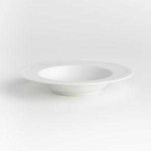 Staccato White Porcelain Low Bowl