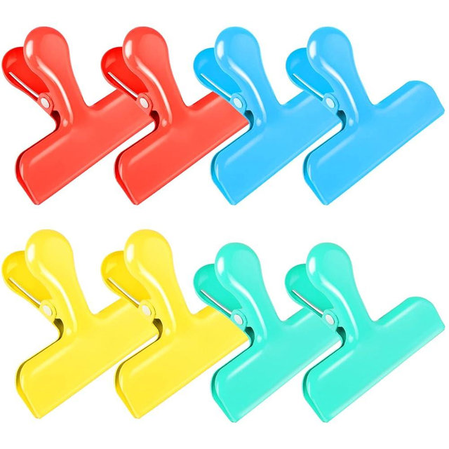 FINDMAG Heavy Duty Stainless Steel Chip Clips, Great for Kitchen Office to Seal Coffee, Chip Bags - Pack of 8