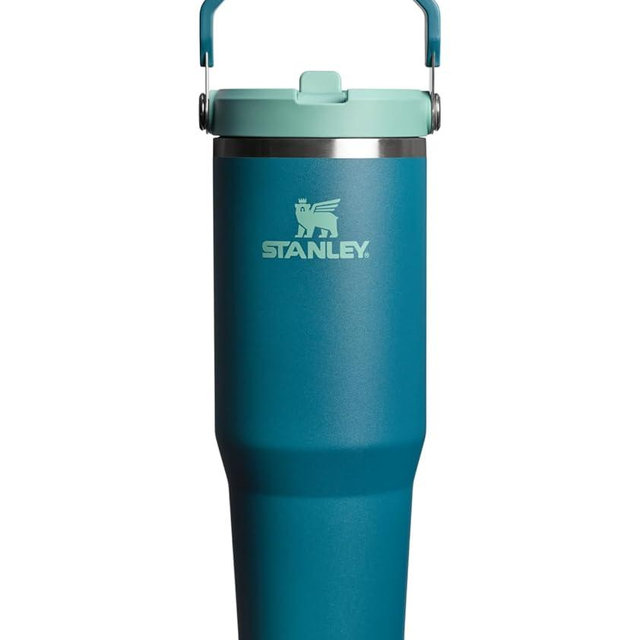 STANLEY IceFlow 2.0 Flip Straw Tumbler with Handle 30 oz | Twist On Lid and Flip Up Straw | Leak Resistant Water Bottle | Insulated Stainless Steel | BPA-Free | Coastal Teal