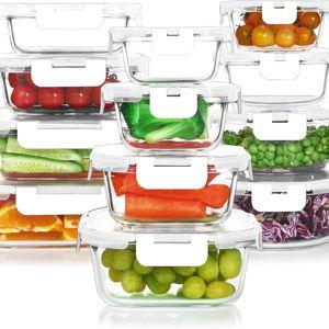 24 Pieces Glass Food Storage Containers Set
