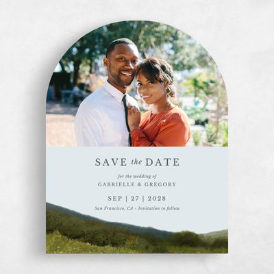 Blue Arch Wedding Save the Date - Zaldia Photo