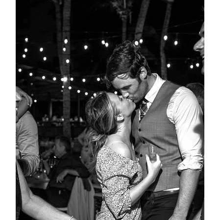 A rare break from the dance floor at Jeff & Yelena's 2019 wedding in Mexico