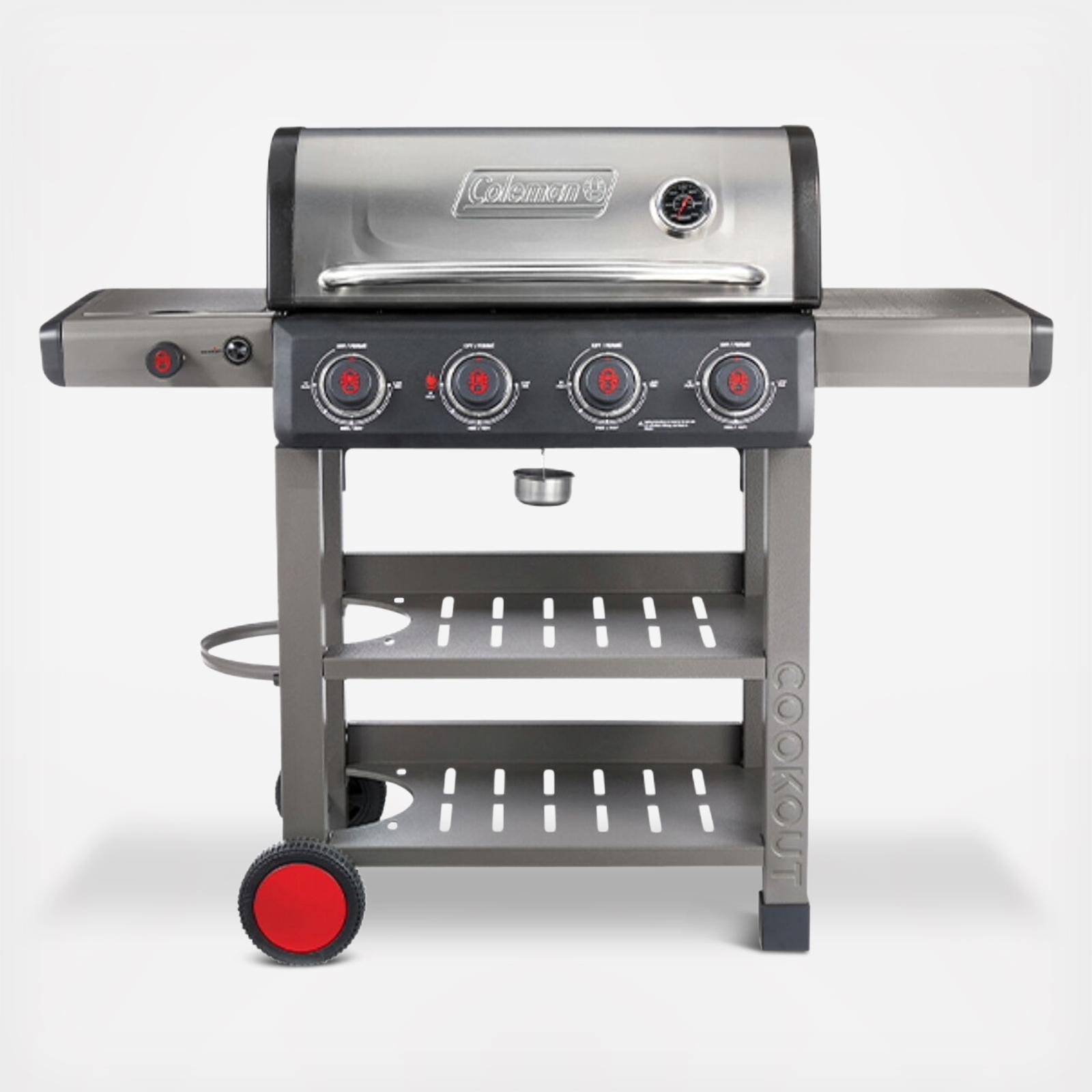 Coleman, Cookout 4-Burner Propane Gas Barbeque Grill with Side