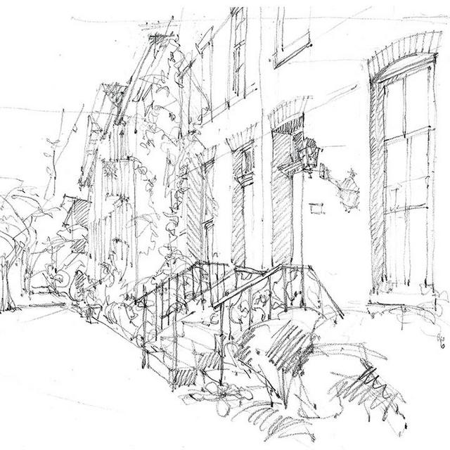 Commission Painting of Baltimore Rowhome