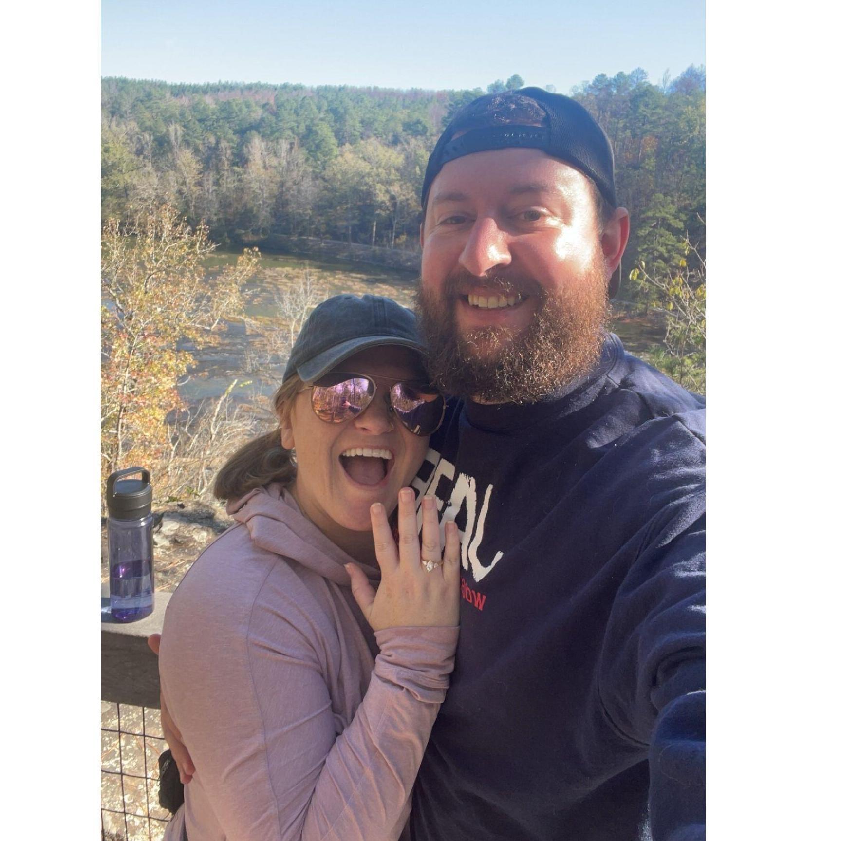 Engagement over the Cahaba River in Alabama