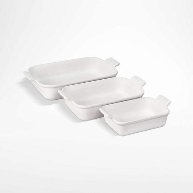 Le Creuset ® Heritage White Rectangular Dishes, Set of 3