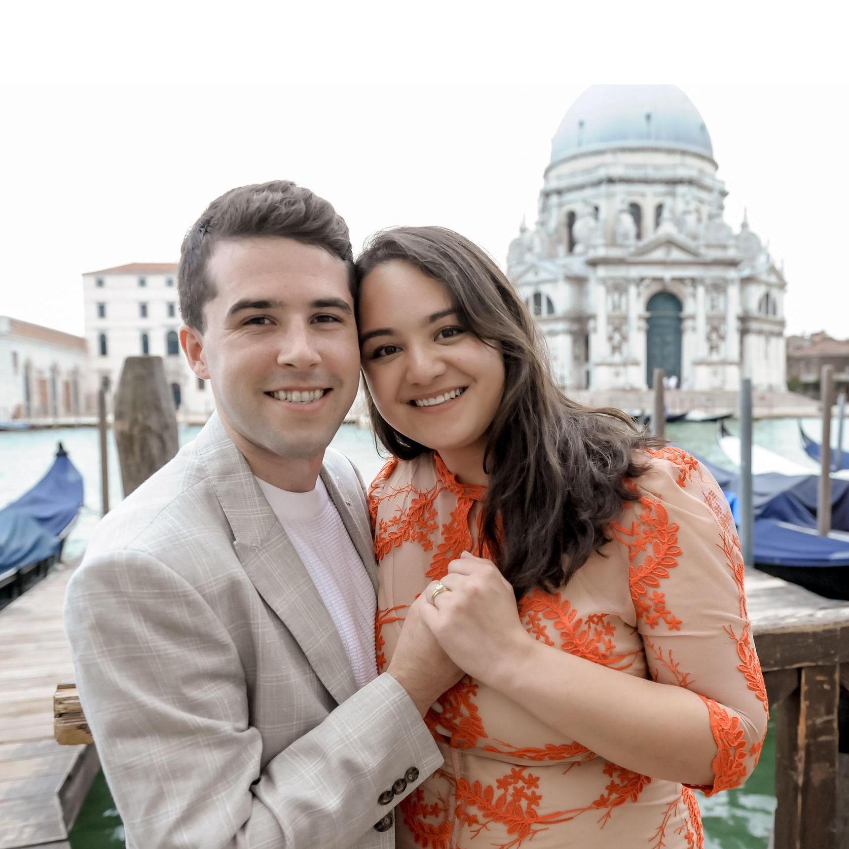 Just after Matt popped the question overlooking Venice's Grand Canal, 2019.