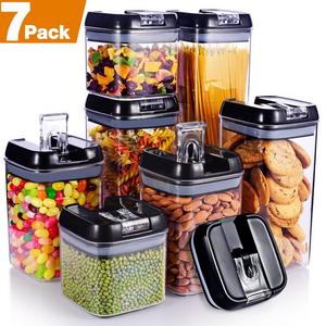 7-Piece Air-Tight Food Storage Container Set with Durable Plastic,BPA Free,Clear Containers,Stackable Design, for Organizing Kitchen Space