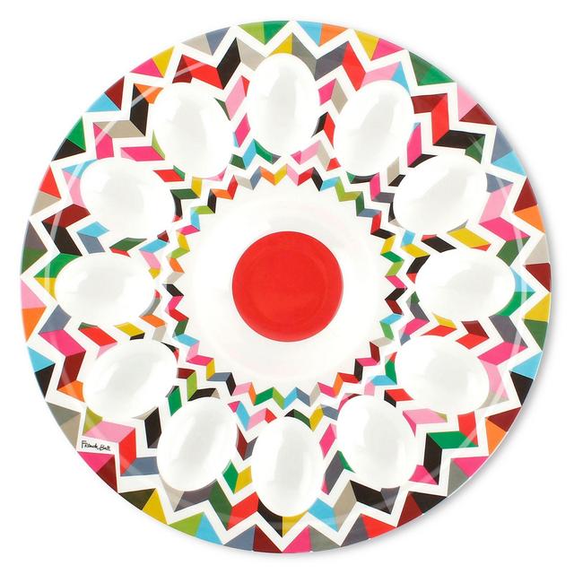 French Bull® Ziggy Multicolor Chevron Egg Platter