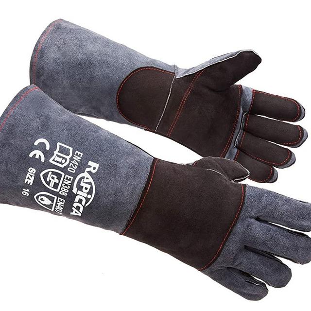 RAPICCA Animal Handling Gloves Bite Proof Kevlar Reinforced Leather Padding Dog,Cat Scratch,Falcon,Grabbing,Reptile,Snake
