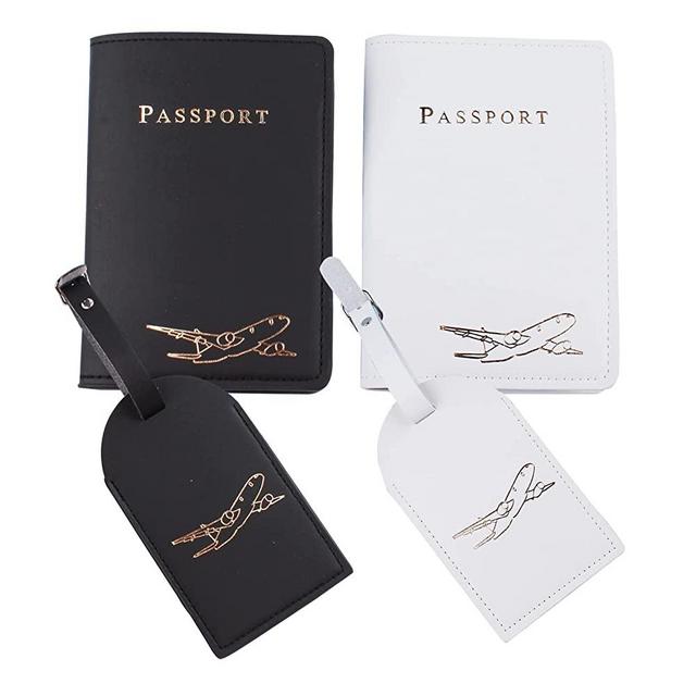Snogisa 2pack Passport Wallets Travel Holder , mr and mrs passport holder，honeymoon gifts,Couple Travel Luggage Tags Passport Cover - Wedding Bridal Shower Gift