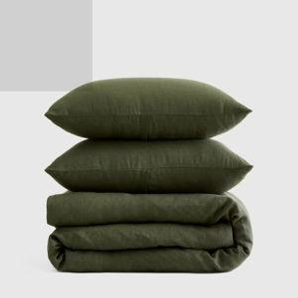 Linen Duvet Cover Set | Quince COLOR: Pine, SIZE: King