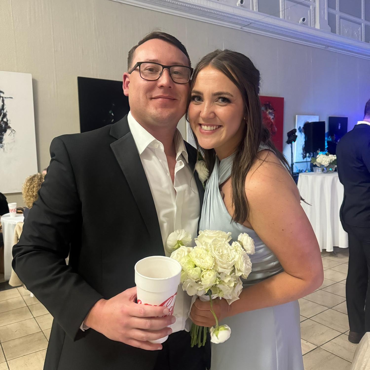 Caught the bouquet at Caroline and Hunterās wedding after being Maid of Honor and Best Man⦠really sealed the deal š thanks, Caro and Hunty, for the good luck!