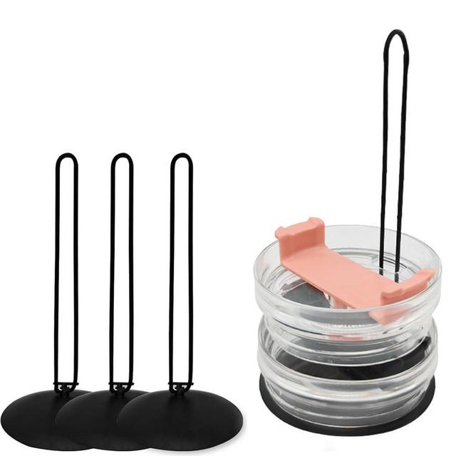 3 Pieces Tumbler Lid Organizer，Lid Organizer with Collapsible Design、Can Accommodate Up to 10 Cup Lid，Saves Kitchen Cabinet and Countertop Space （Suitable for Cup Lid Mouth Than 1.5cm）…
