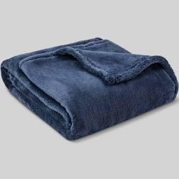 Fuzzy Blanket Throw  (Dark Blue)