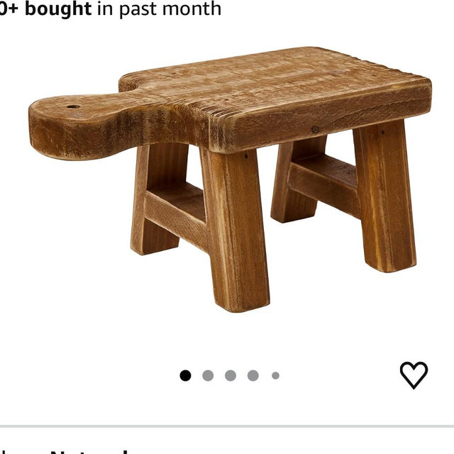 Creative Co-Op Small Wood Pedestal with Handle
