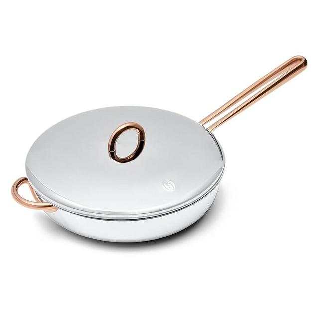 Great Jones Deep Cut 3-Quart Stainless Steel Sauté Pan | Hybrid Skillet & Sauté Pan with Sloped Sides, Welded Handles | Induction & Oven Safe, Dishwasher Friendly