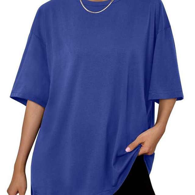 Trendy Queen Womens Oversized Summer T Shirts Plus Size Batwing Cute Casual Tops Short Sleeves Fashion Workout Clothes
