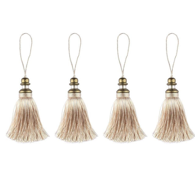 HedongHexi 4 Pack Tassel Key Tassel with Loops, Handmade Tassel Craft, DIY Accessories for Home Decoration
