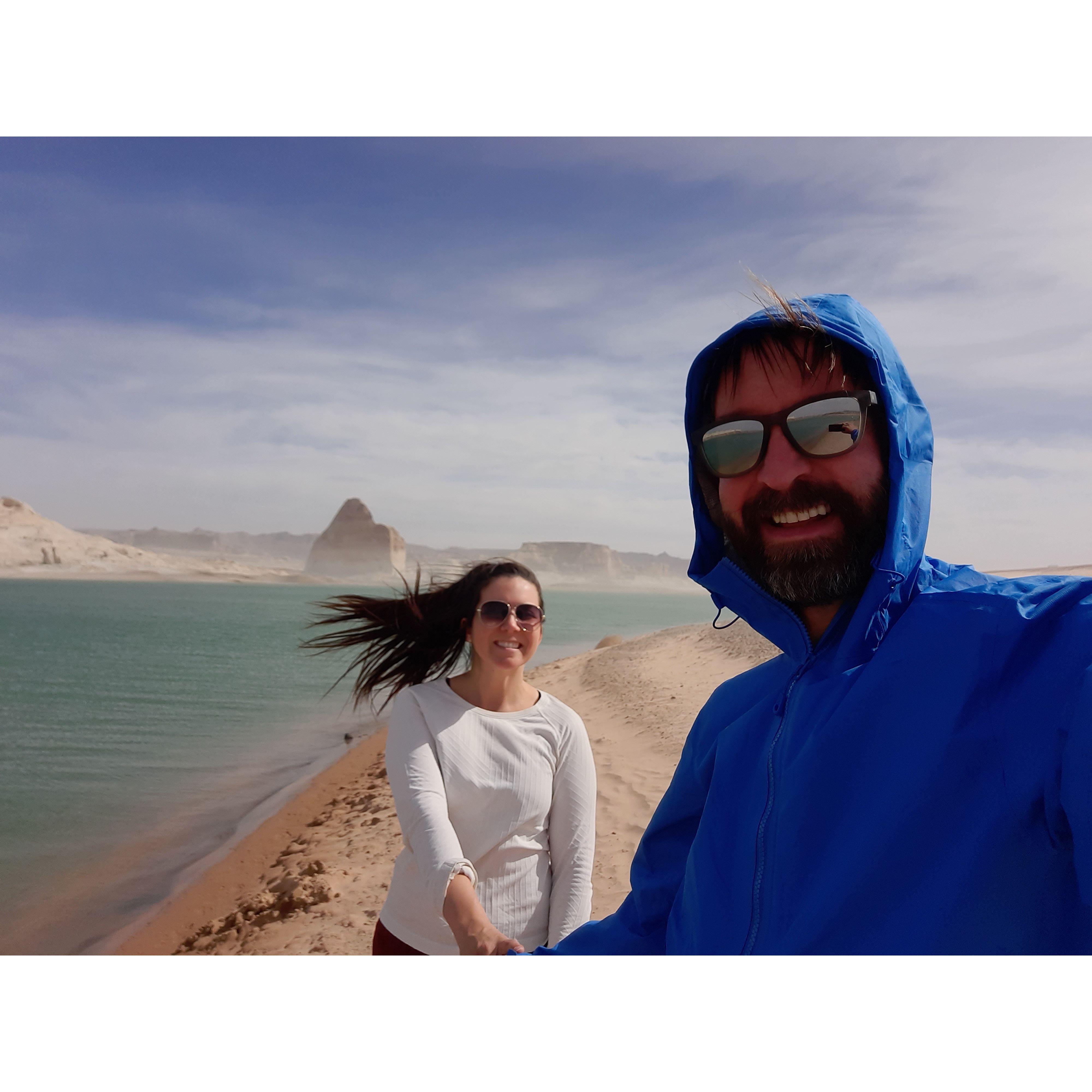 RV camping during a sand storm on Lake Powell, Arizona (April 2022)