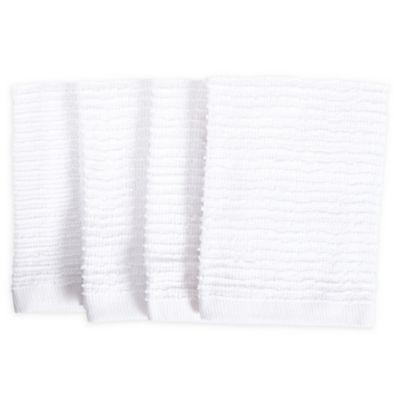 SALT™ Wave Bar Mop Dish Cloths in White (Set of 4)