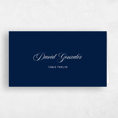 Navy, Blue Wedding Place Card - Wilmington