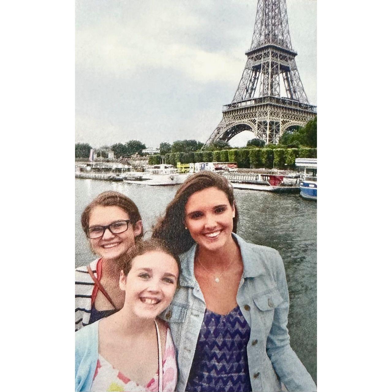 Sharon's girls on a special trip to Europe with grandmother Mona