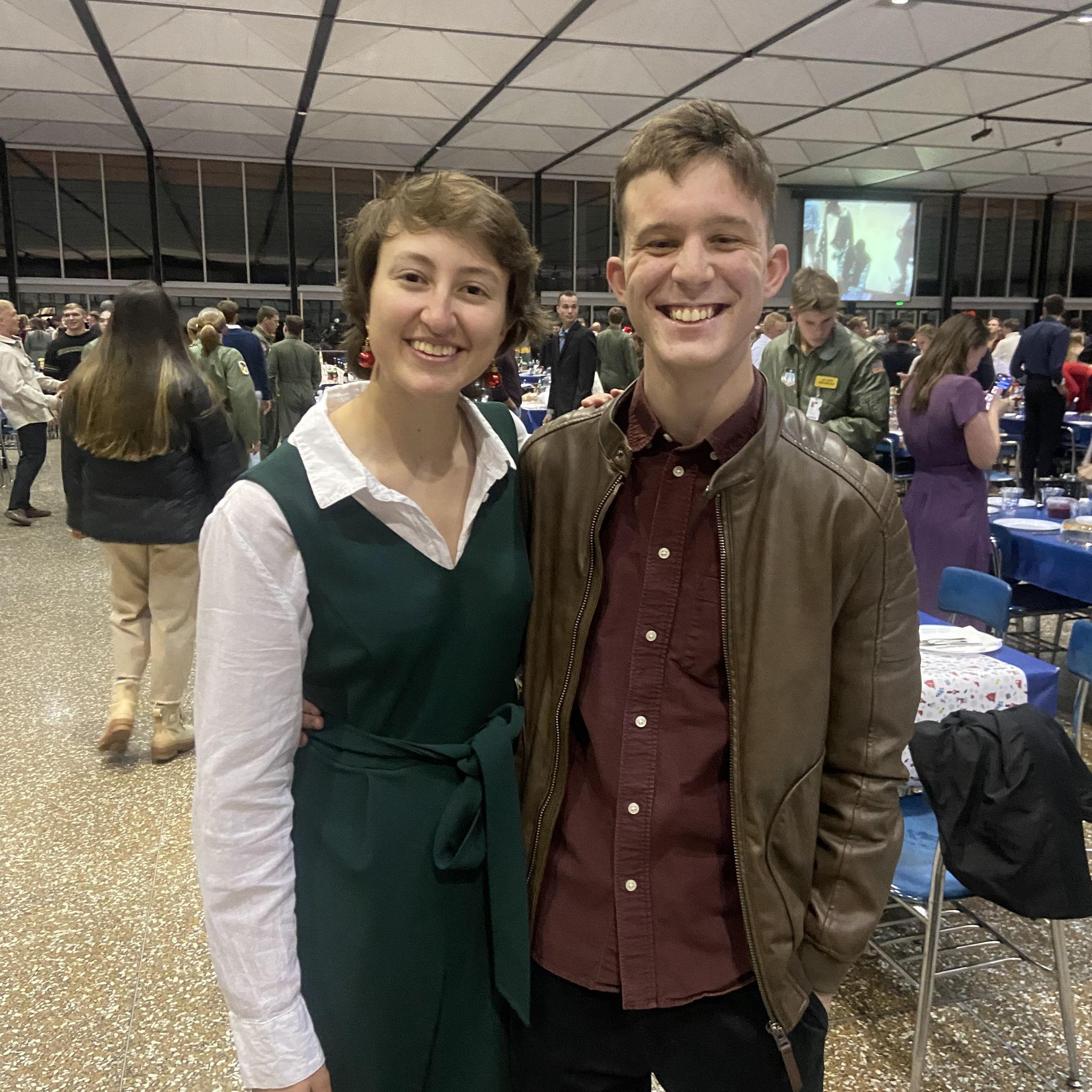 Our first Christmas dinner together at the Air Force Academy.